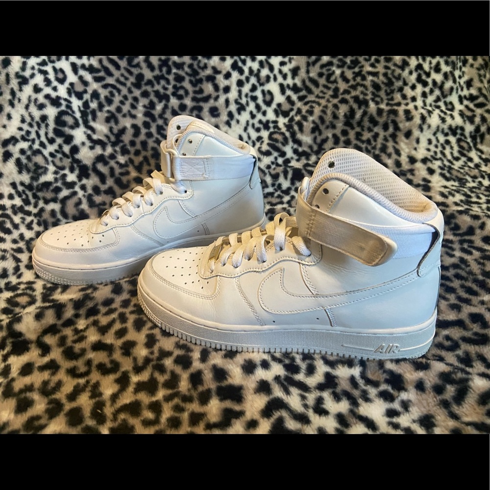 Women’s size 9 1/2 high top white Nike air-force 1s